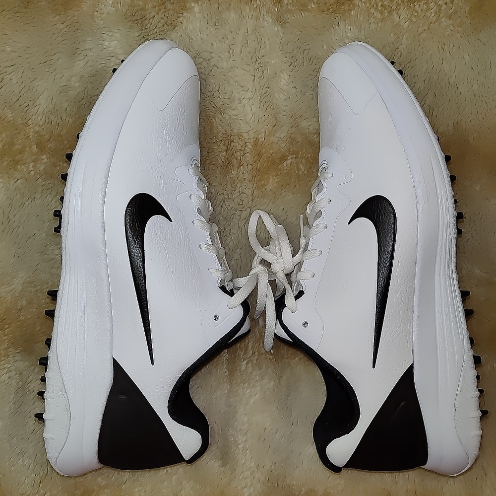 Nike Infinity G Mens Leather Golf Shoes Spikes White Black CT0531-101 - Picture 7 of 10